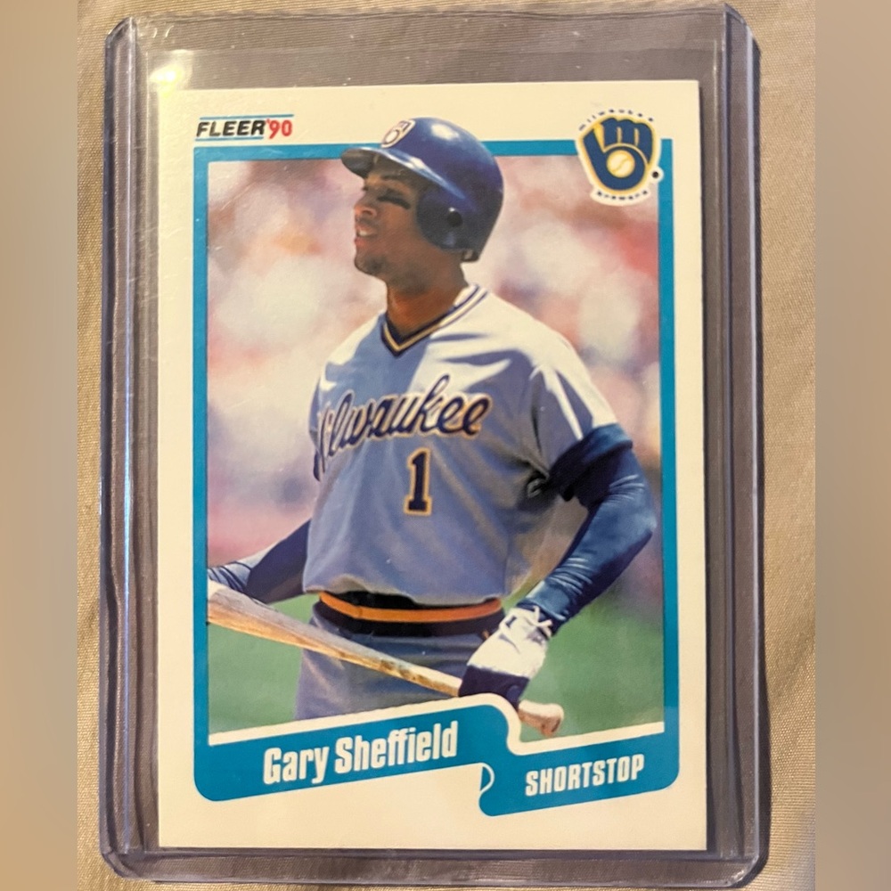 Gary Sheffield 1990 Milwaukee Brewers Fleer #336 VINTAGE Baseball Trading Card